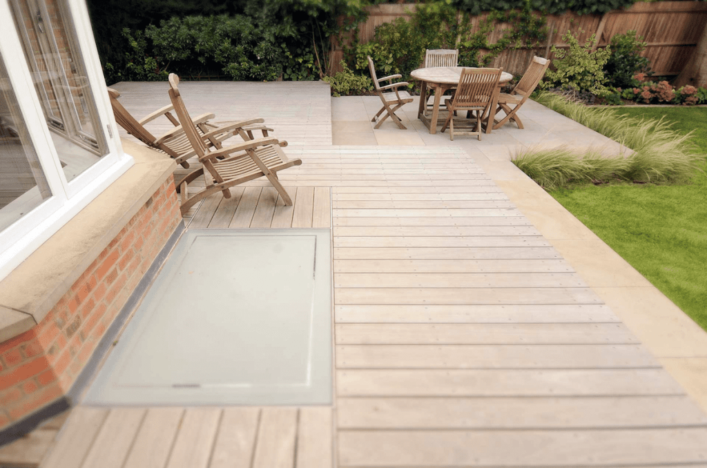 garden decking installers sheffield short plank rustic finish