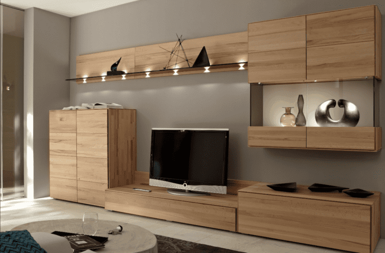 sheffield joiner bespoke fitted interiors lounge wall and base units cupboards walnut finsh